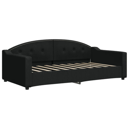 Divano Letto Estraibile con Cassetti Nero 90x190 cm in Tessuto | homemem39