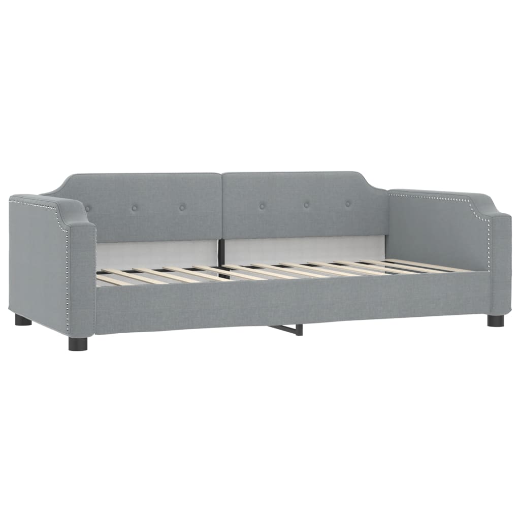 Divano Letto con Materasso Grigio Chiaro 100x200 cm in Tessuto - homemem39
