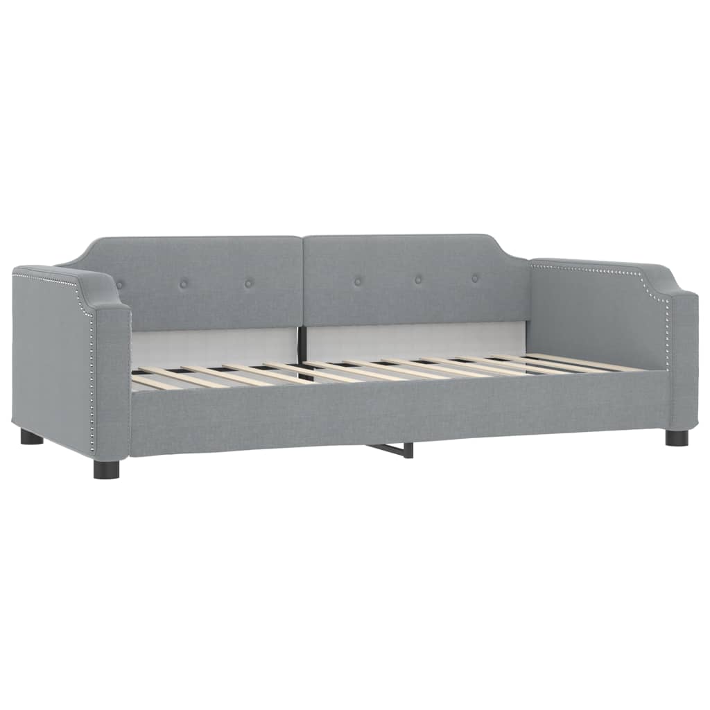Divano Letto con Materasso Grigio Chiaro 90x190 cm in Tessuto | homemem39