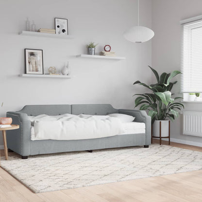 Divano Letto con Materasso Grigio Chiaro 90x190 cm in Tessuto | homemem39