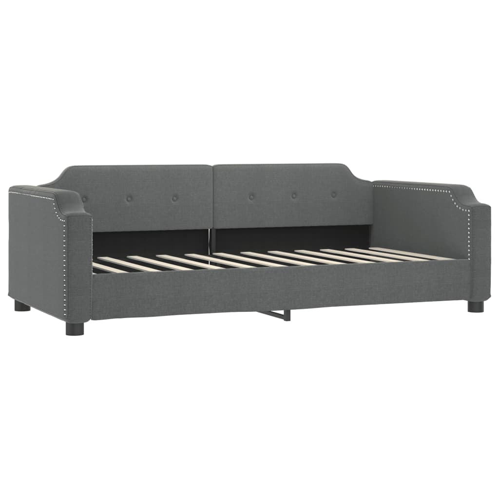 Divano Letto con Materasso Grigio Scuro 90x190 cm in Tessuto | homemem39