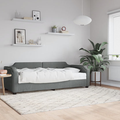 Divano Letto con Materasso Grigio Scuro 90x190 cm in Tessuto | homemem39