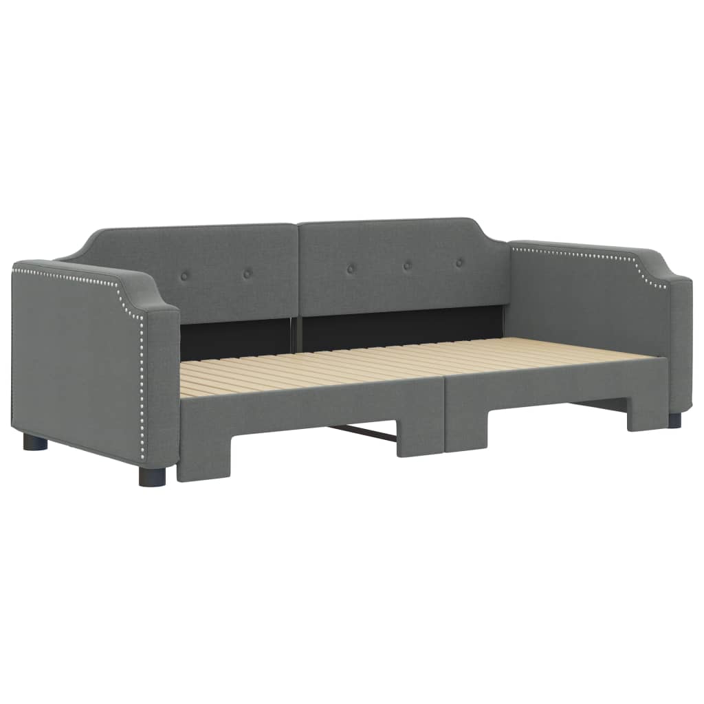Divano Letto con Letto Estraibile Grigio Scuro 80x200 Tessuto | homemem39