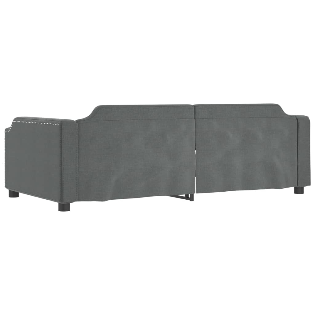 Divano Letto con Letto Estraibile Grigio Scuro 80x200 Tessuto