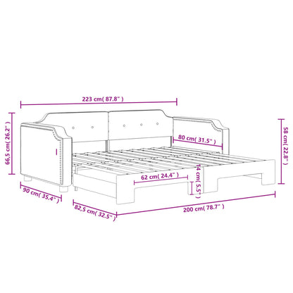 Divano Letto con Letto Estraibile Grigio Scuro 80x200 Tessuto | homemem39