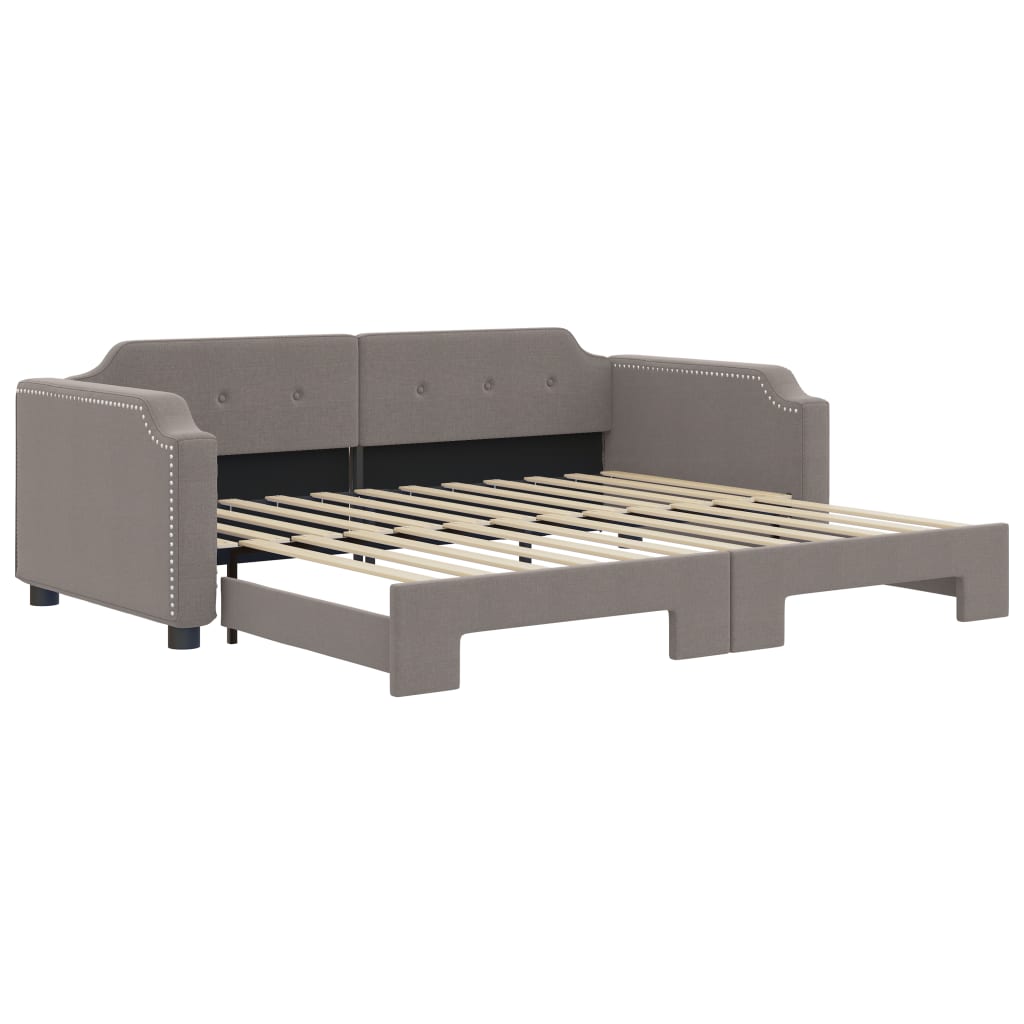 Divano Letto con Letto Estraibile Tortora 80x200 cm Tessuto - homemem39