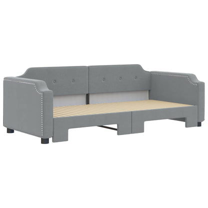 Divano Letto con Letto Estraibile Grigio Chiaro 90x200 Tessuto - homemem39