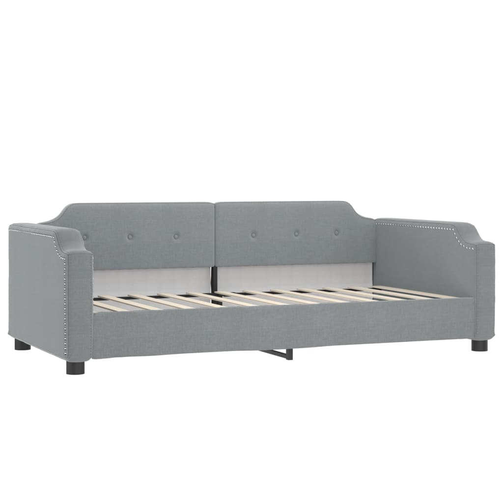 Divano Letto con Letto Estraibile Grigio Chiaro 90x200 Tessuto - homemem39