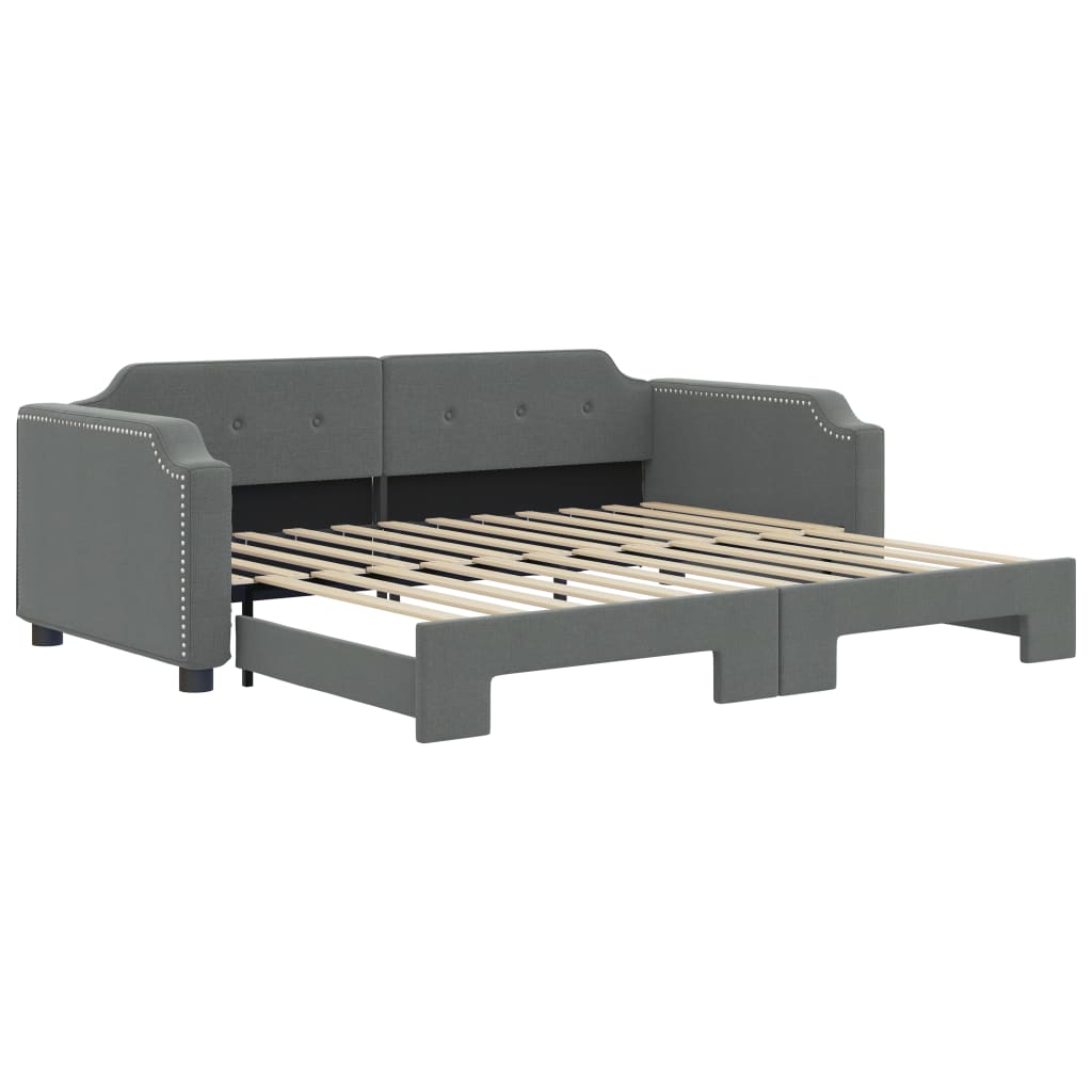 Divano Letto con Letto Estraibile Grigio Scuro 90x200cm Tessuto - homemem39