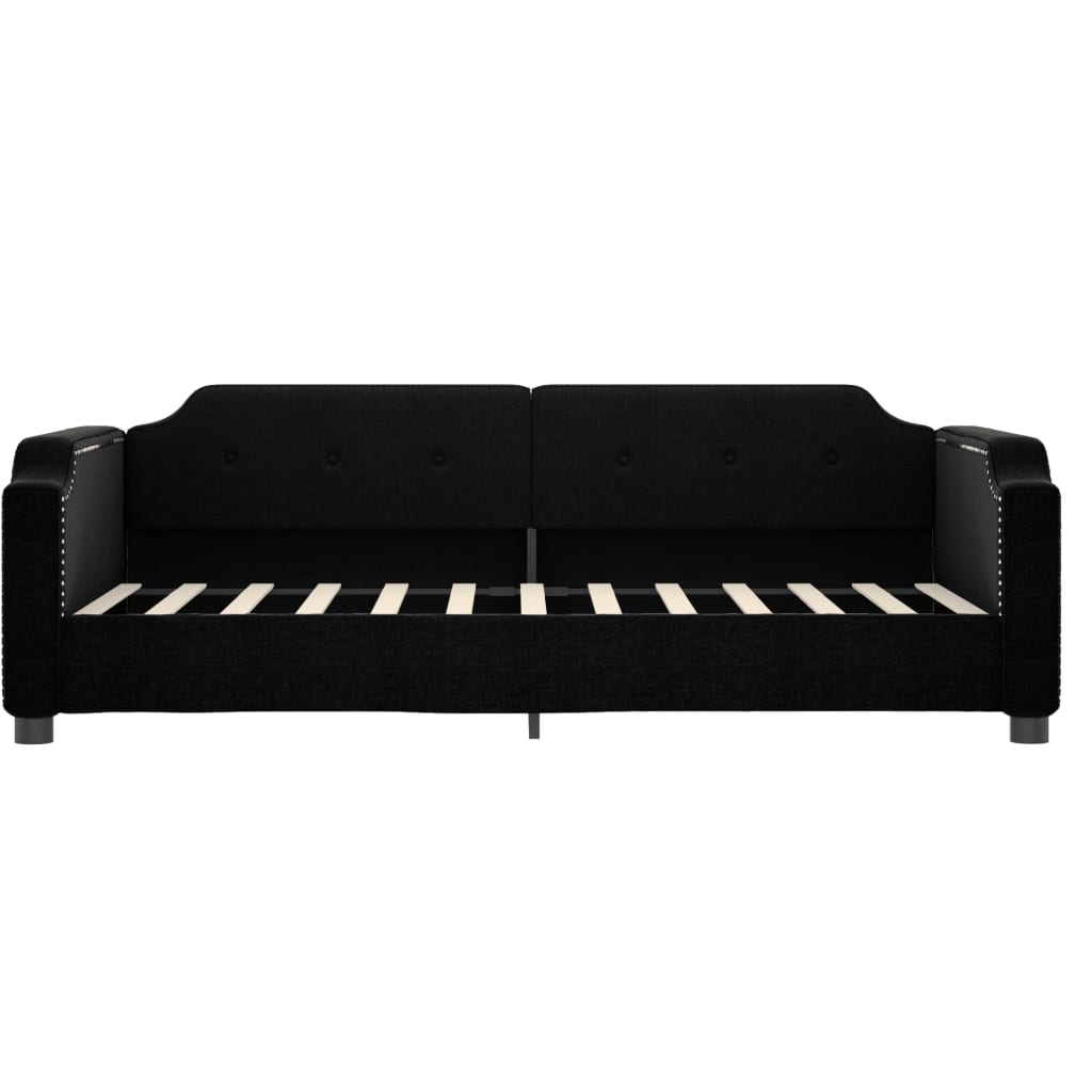 Divano Letto con Letto Estraibile Nero 90x200 cm in Tessuto - homemem39
