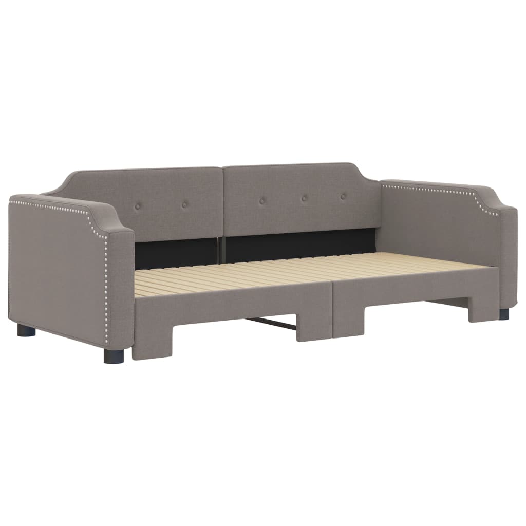 Divano Letto con Letto Estraibile Tortora 90x200 cm in Tessuto - homemem39