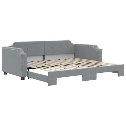 Divano Letto con Letto Estraibile Grigio Chiaro 100x200 Tessuto