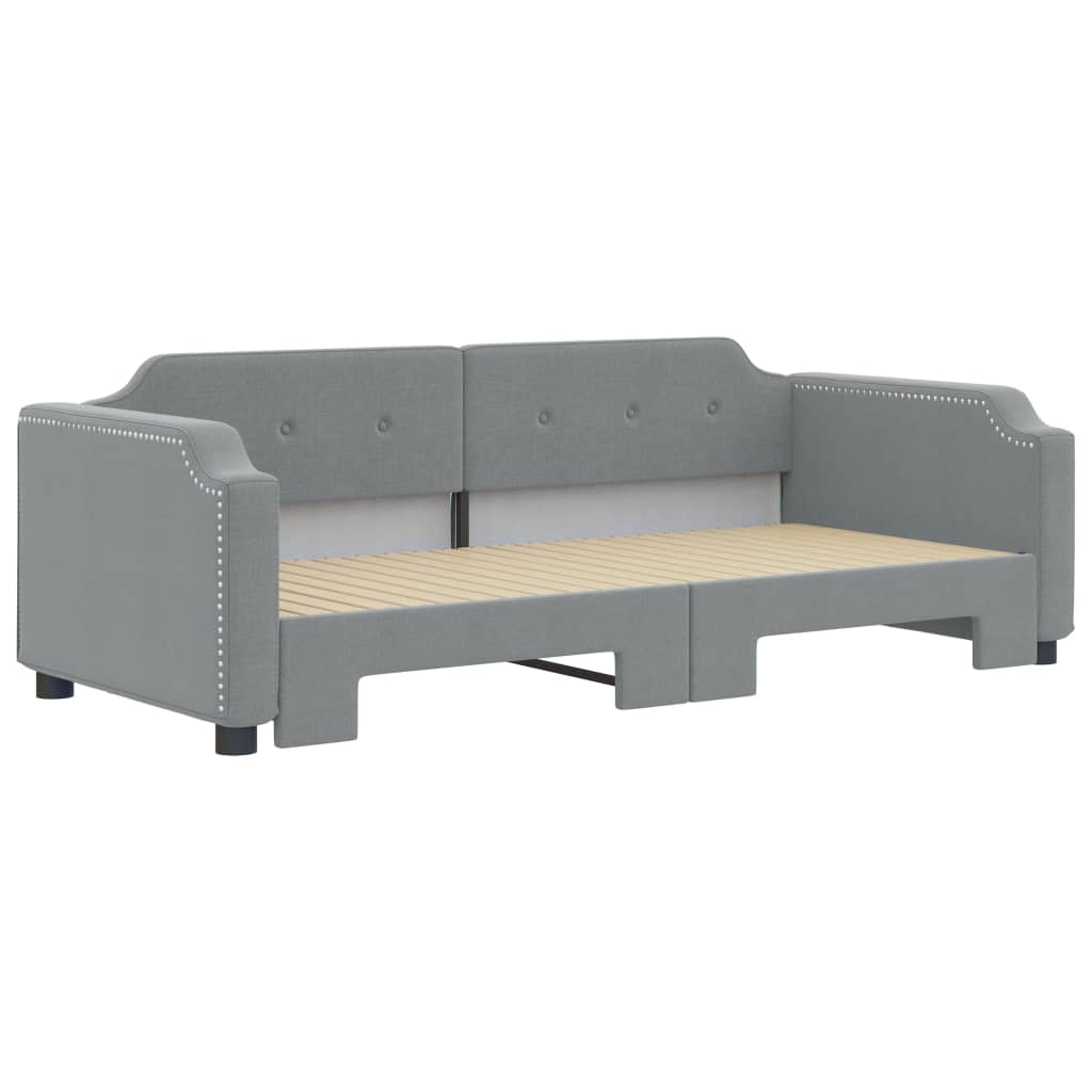 Divano Letto con Letto Estraibile Grigio Chiaro 100x200 Tessuto