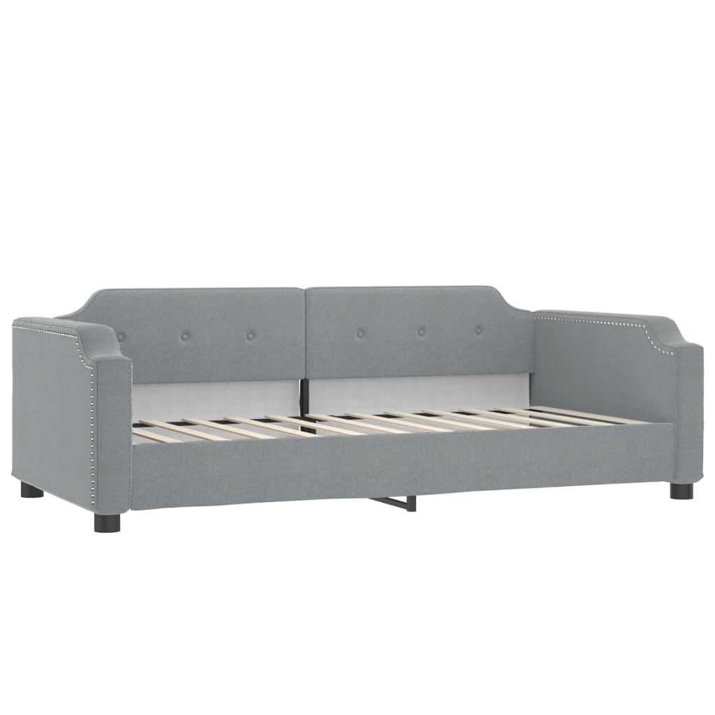 Divano Letto con Letto Estraibile Grigio Chiaro 100x200 Tessuto