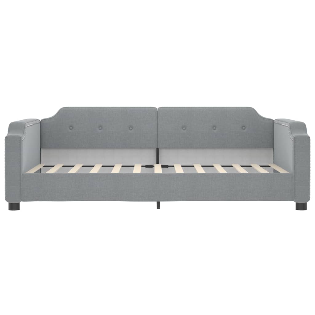 Divano Letto con Letto Estraibile Grigio Chiaro 100x200 Tessuto - homemem39