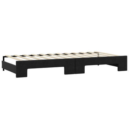 Divano Letto con Letto Estraibile Nero 100x200 cm in Tessuto