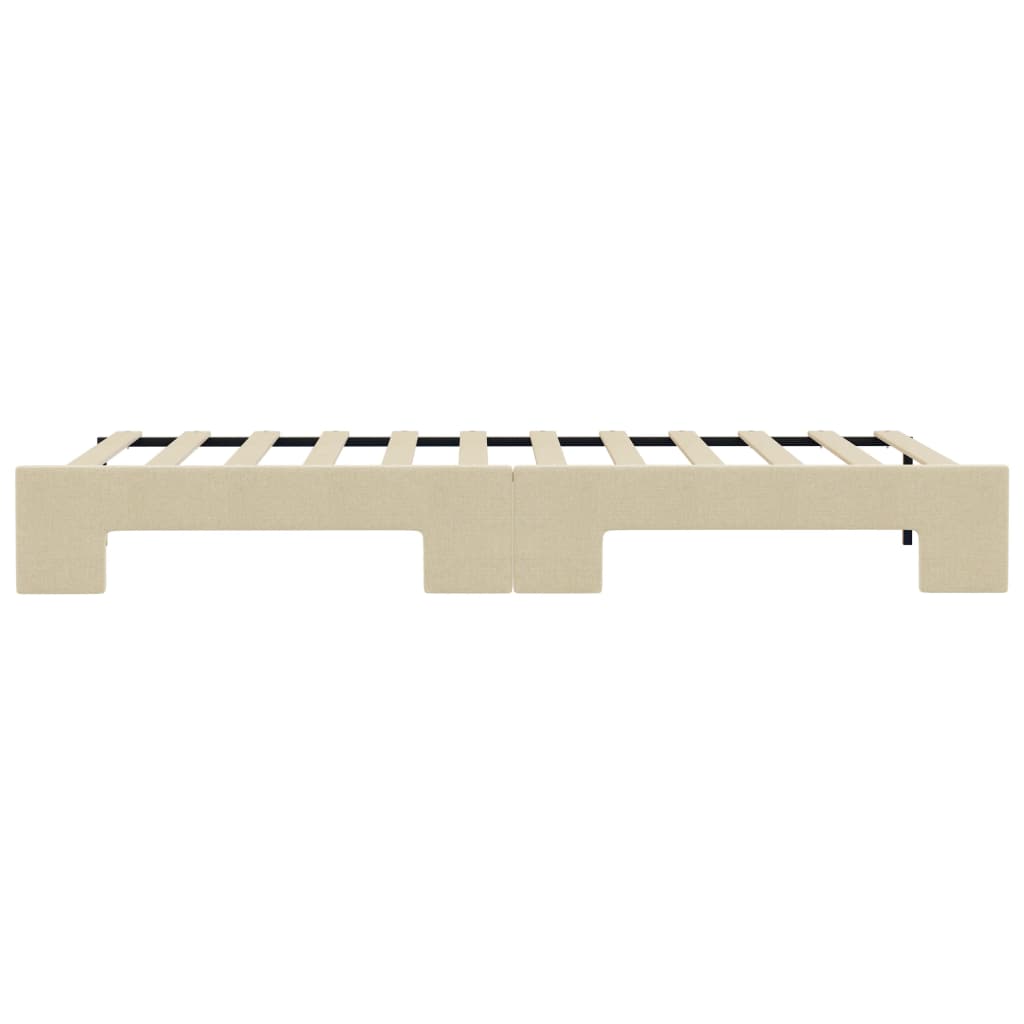 Divano Letto con Letto Estraibile Crema 100x200 cm in Tessuto - homemem39