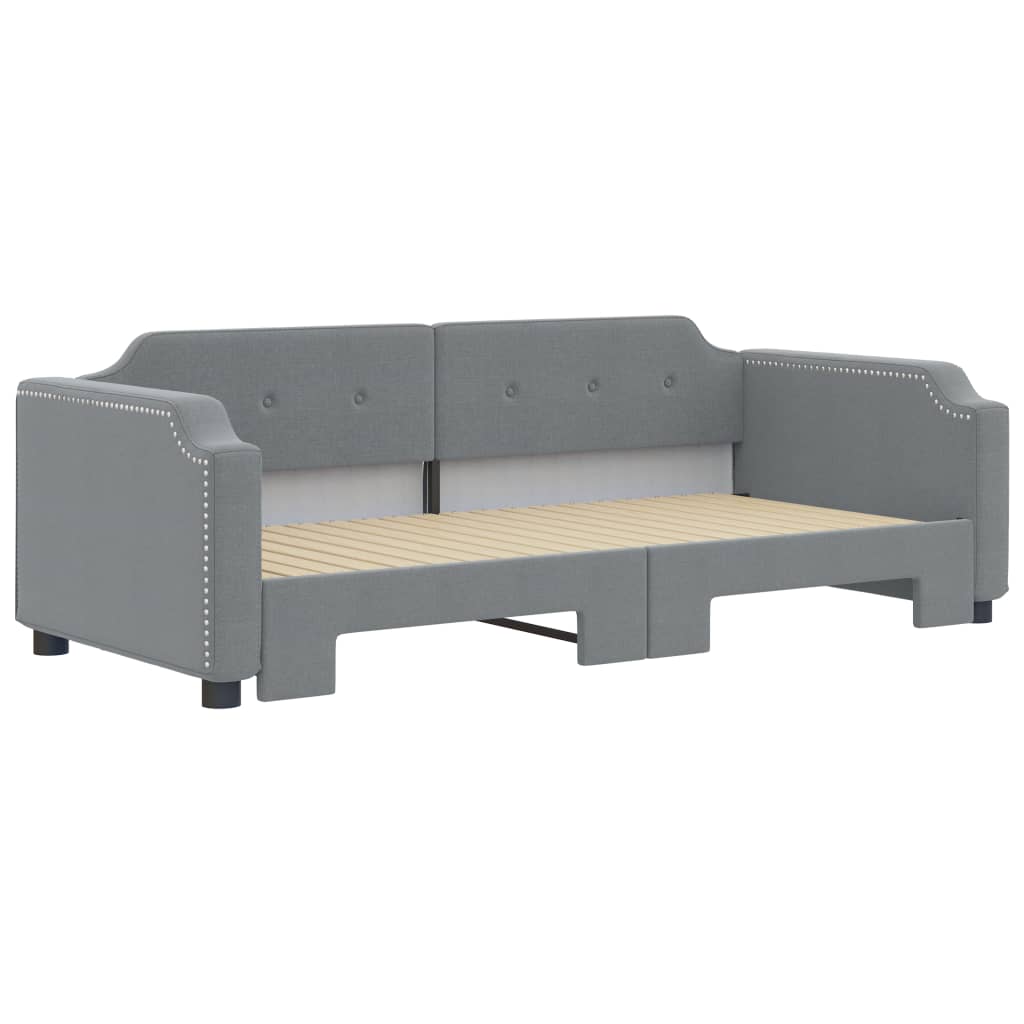 Divano Letto con Letto Estraibile Grigio Chiaro 90x190 Tessuto | homemem39