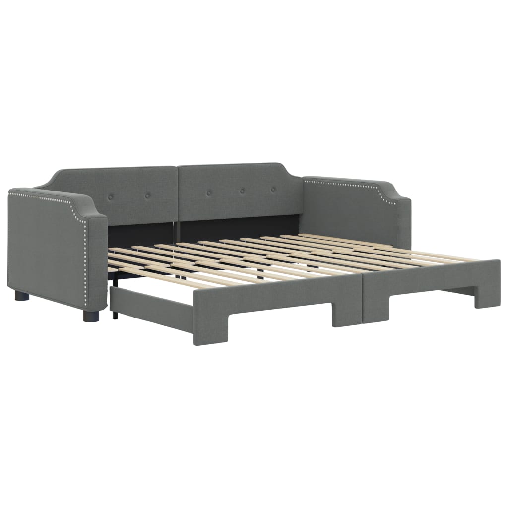 Divano Letto con Letto Estraibile Grigio Scuro 90x190cm Tessuto - homemem39