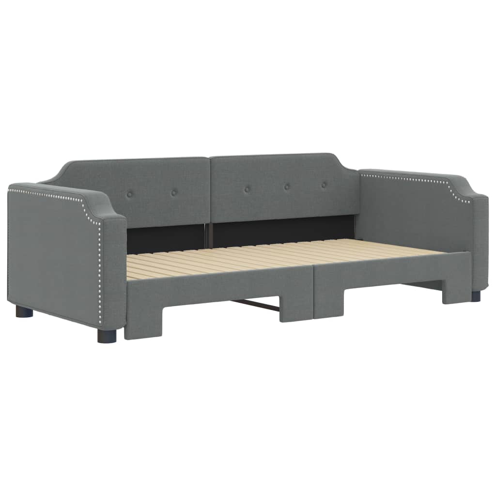 Divano Letto con Letto Estraibile Grigio Scuro 90x190cm Tessuto - homemem39