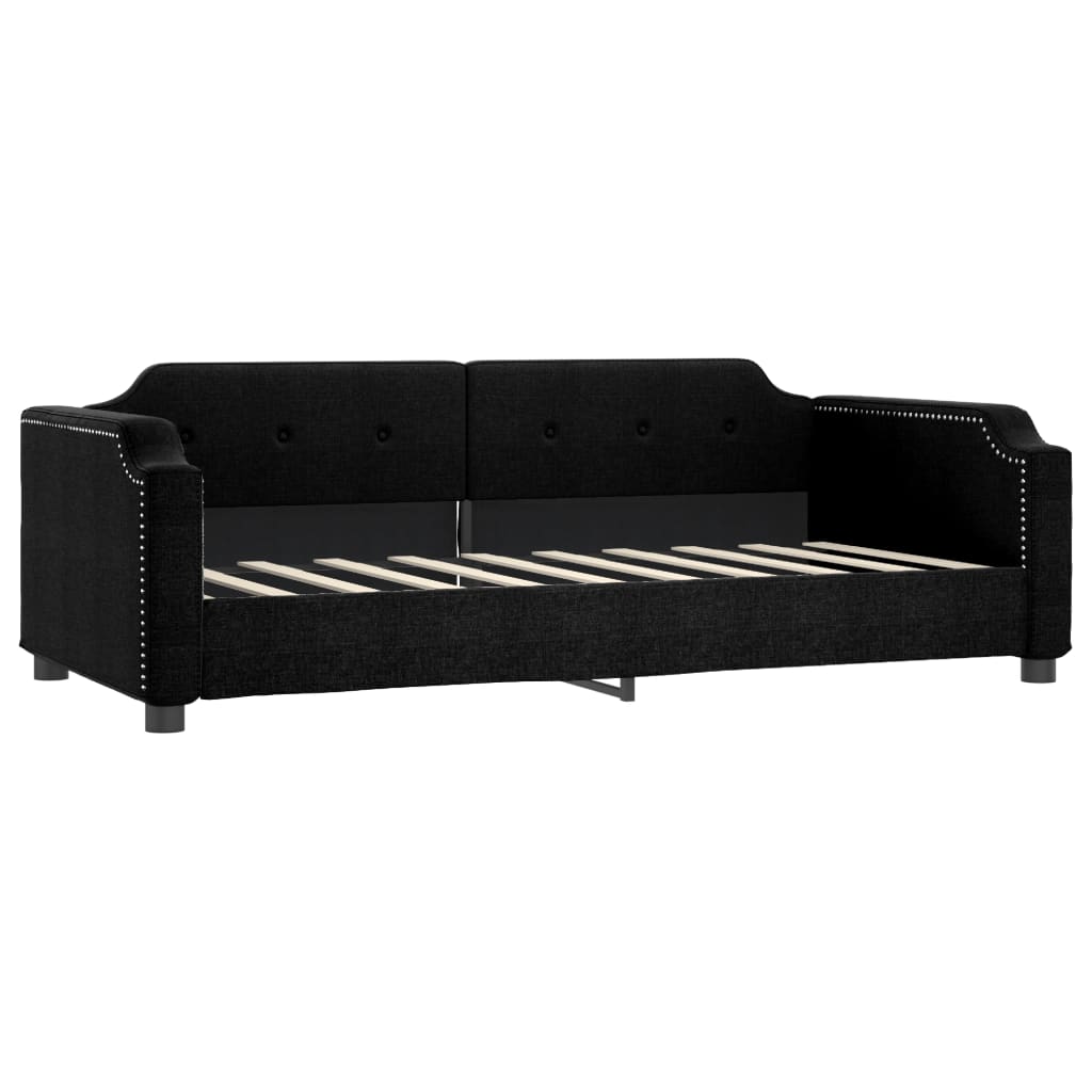 Divano Letto con Letto Estraibile Nero 90x190 cm in Tessuto