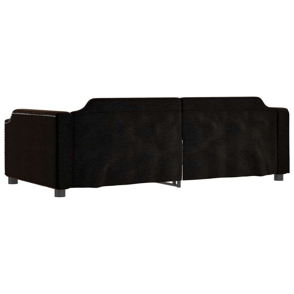 Divano Letto con Letto Estraibile Nero 90x190 cm in Tessuto - homemem39