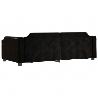 Divano Letto con Letto Estraibile Nero 90x190 cm in Tessuto
