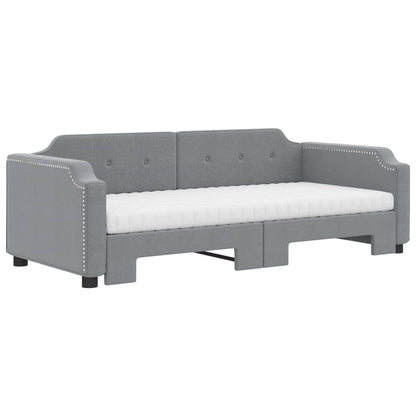 Divano Letto Estraibile Materassi Grigio Chiaro 80x200 Tessuto - homemem39