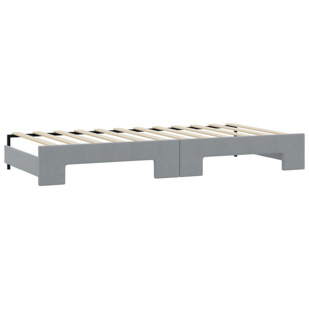 Divano Letto Estraibile Materassi Grigio Chiaro 80x200 Tessuto - homemem39