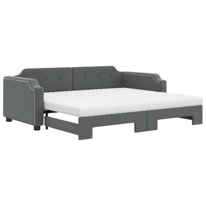 Divano Letto Estraibile Materassi Grigio Scuro 100x200 Tessuto