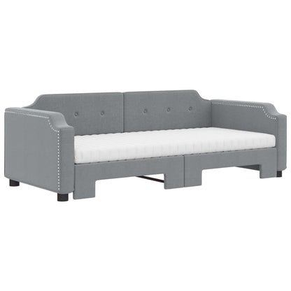 Divano Letto Estraibile Materassi Grigio Chiaro 90x190 Tessuto | homemem39
