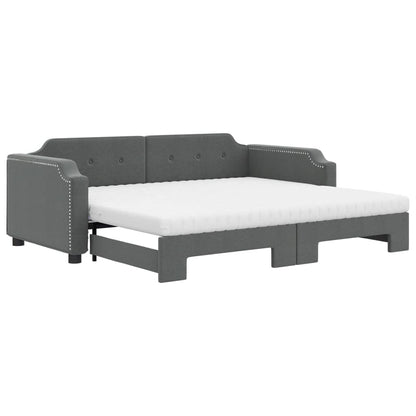 Divano Letto Estraibile Materassi Grigio Scuro 90x190cm Tessuto - homemem39