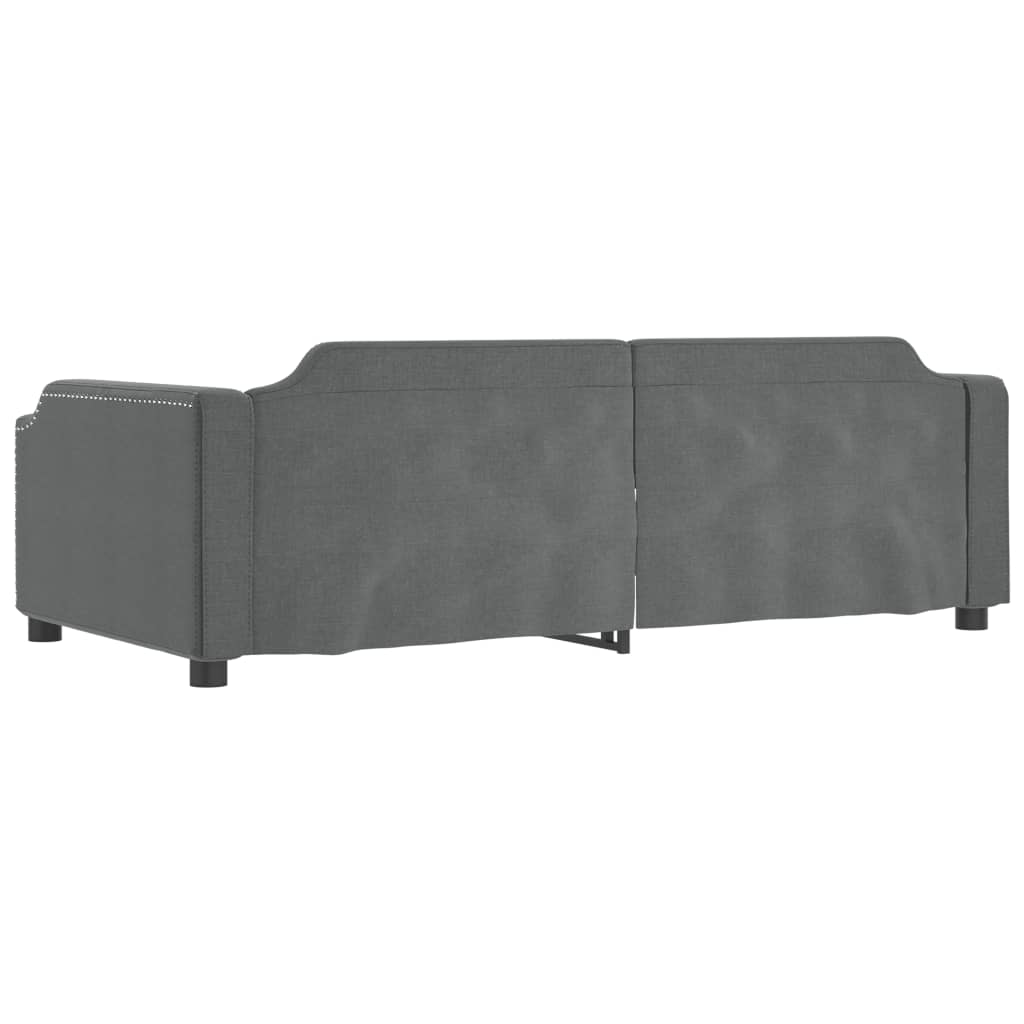 Divano Letto Estraibile Cassetti Grigio Scuro 80x200cm Tessuto | homemem39