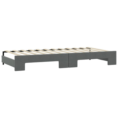 Divano Letto Estraibile Cassetti Grigio Scuro 80x200cm Tessuto | homemem39