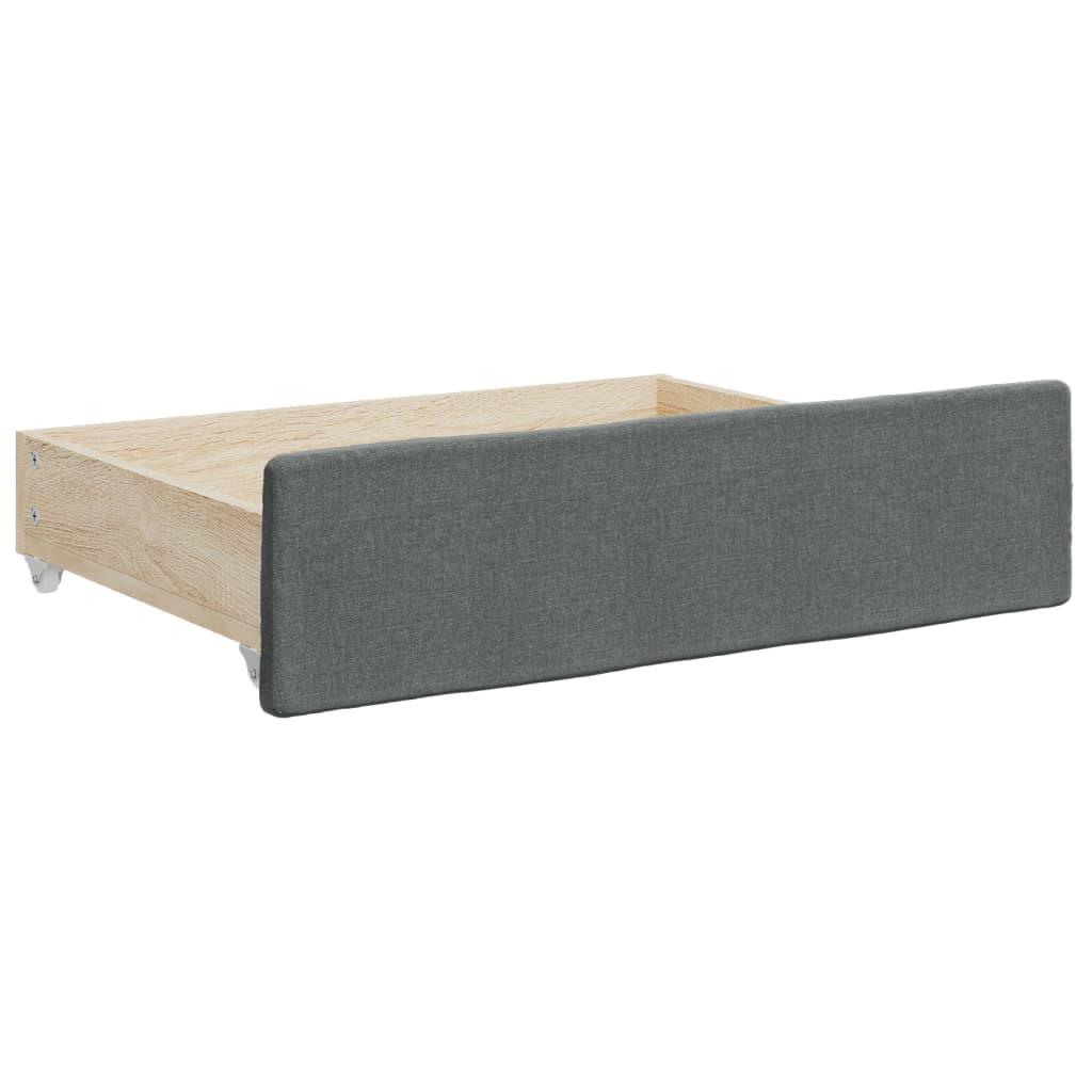 Divano Letto Estraibile Cassetti Grigio Scuro 80x200cm Tessuto | homemem39