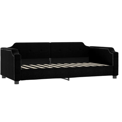 Divano Letto Estraibile con Cassetti Nero 80x200 cm in Tessuto | homemem39