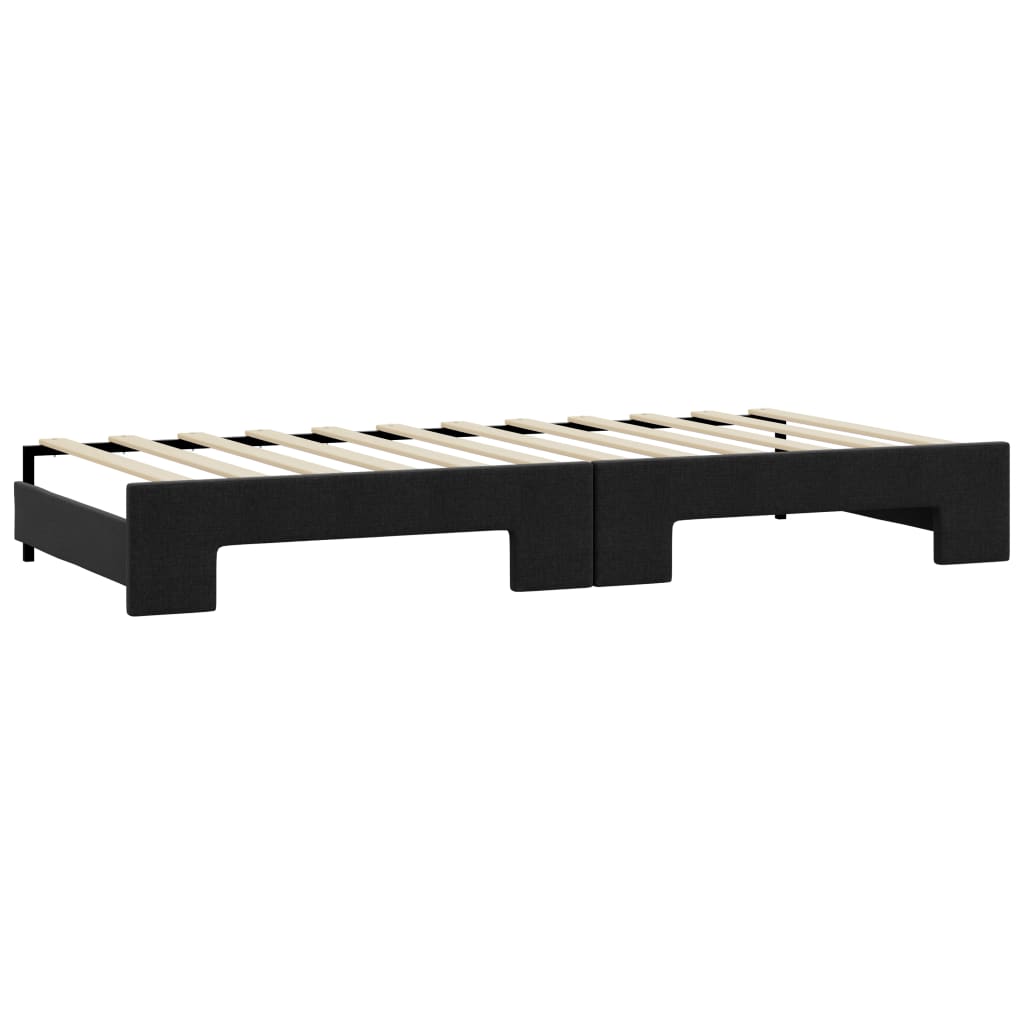 Divano Letto Estraibile con Cassetti Nero 80x200 cm in Tessuto | homemem39