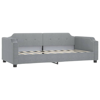 Divano Letto Estraibile Cassetti Grigio Chiaro 90x200cm Tessuto - homemem39