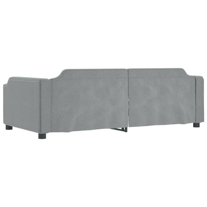 Divano Letto Estraibile Cassetti Grigio Chiaro 90x200cm Tessuto - homemem39