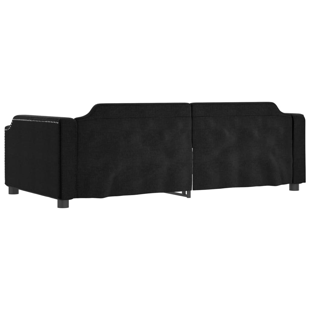 Divano Letto Estraibile con Cassetti Nero 90x200 cm in Tessuto - homemem39
