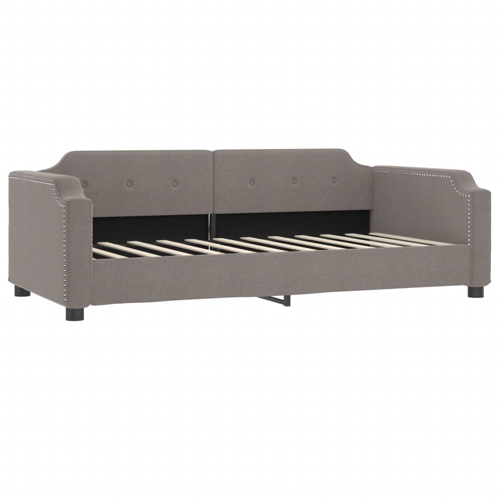 Divano Letto Estraibile con Cassetti Tortora 90x200 cm Tessuto