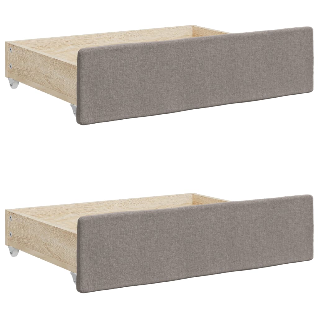 Divano Letto Estraibile con Cassetti Tortora 90x200 cm Tessuto
