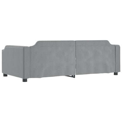 Divano Letto Estraibile Cassetti Grigio Chiaro 100x200 Tessuto