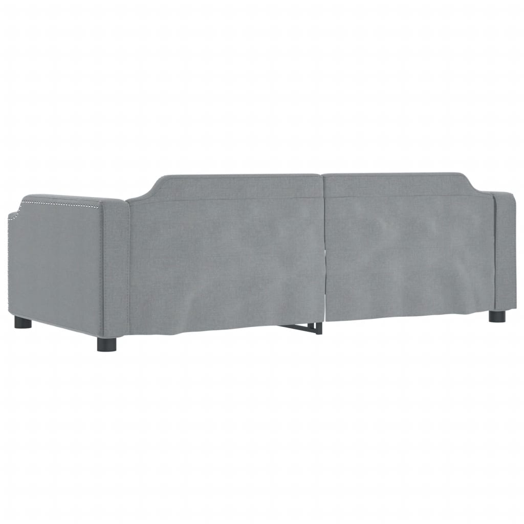Divano Letto Estraibile Cassetti Grigio Chiaro 100x200 Tessuto - homemem39