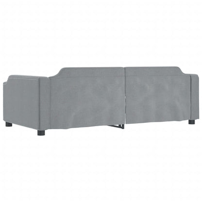 Divano Letto Estraibile Cassetti Grigio Chiaro 100x200 Tessuto
