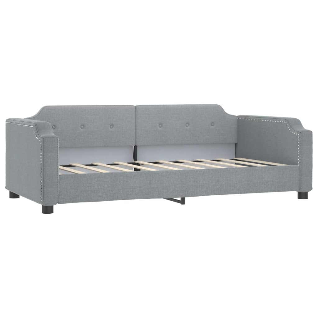 Divano Letto Estraibile Cassetti Grigio Chiaro 90x190cm Tessuto | homemem39