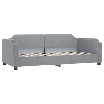 Divano Letto Estraibile Cassetti Grigio Chiaro 90x190cm Tessuto