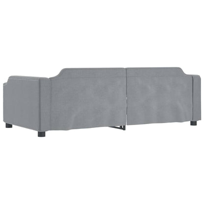 Divano Letto Estraibile Cassetti Grigio Chiaro 90x190cm Tessuto