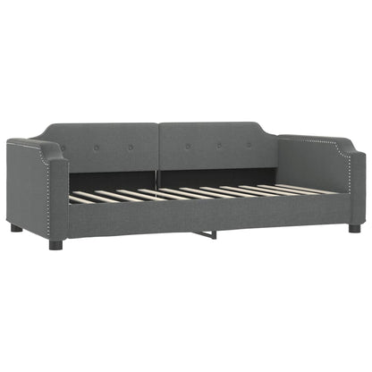 Divano Letto Estraibile Cassetti Grigio Scuro 90x190cm Tessuto