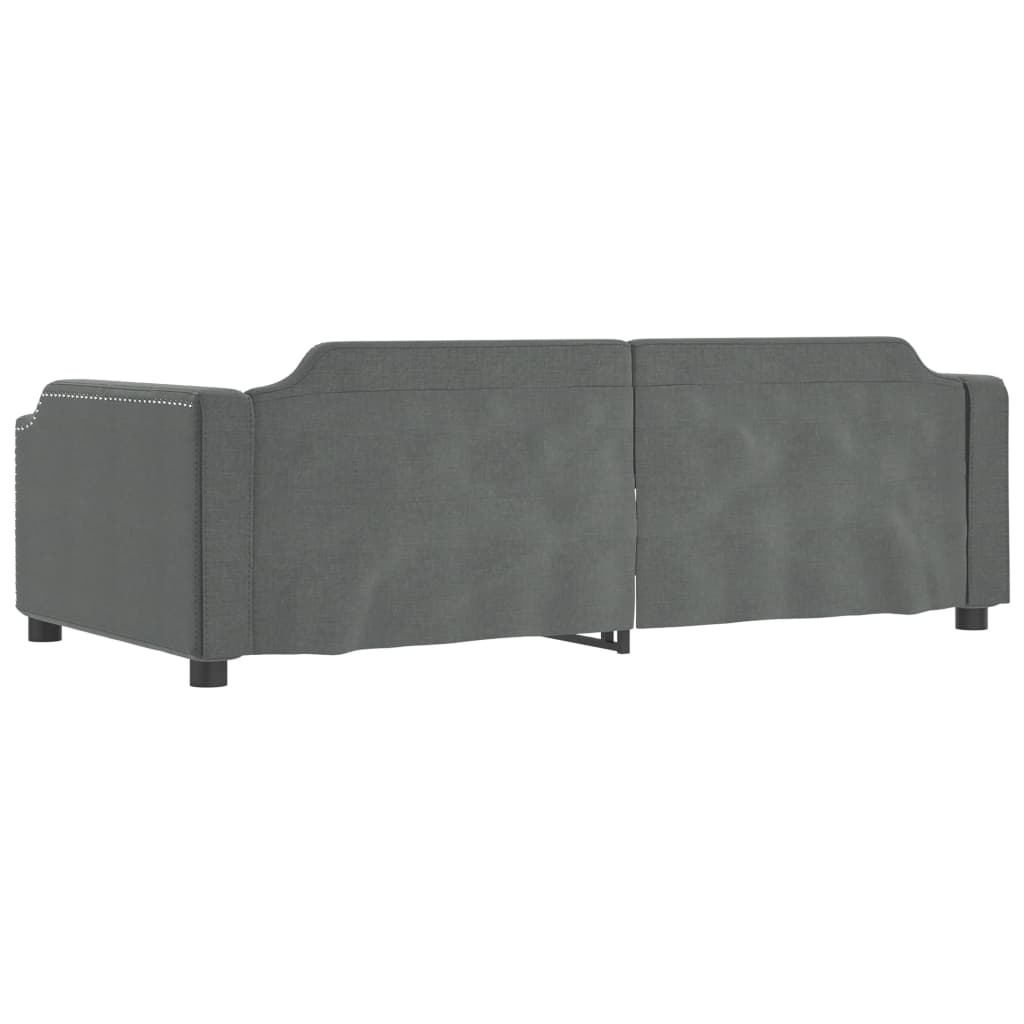 Divano Letto Estraibile Cassetti Grigio Scuro 90x190cm Tessuto
